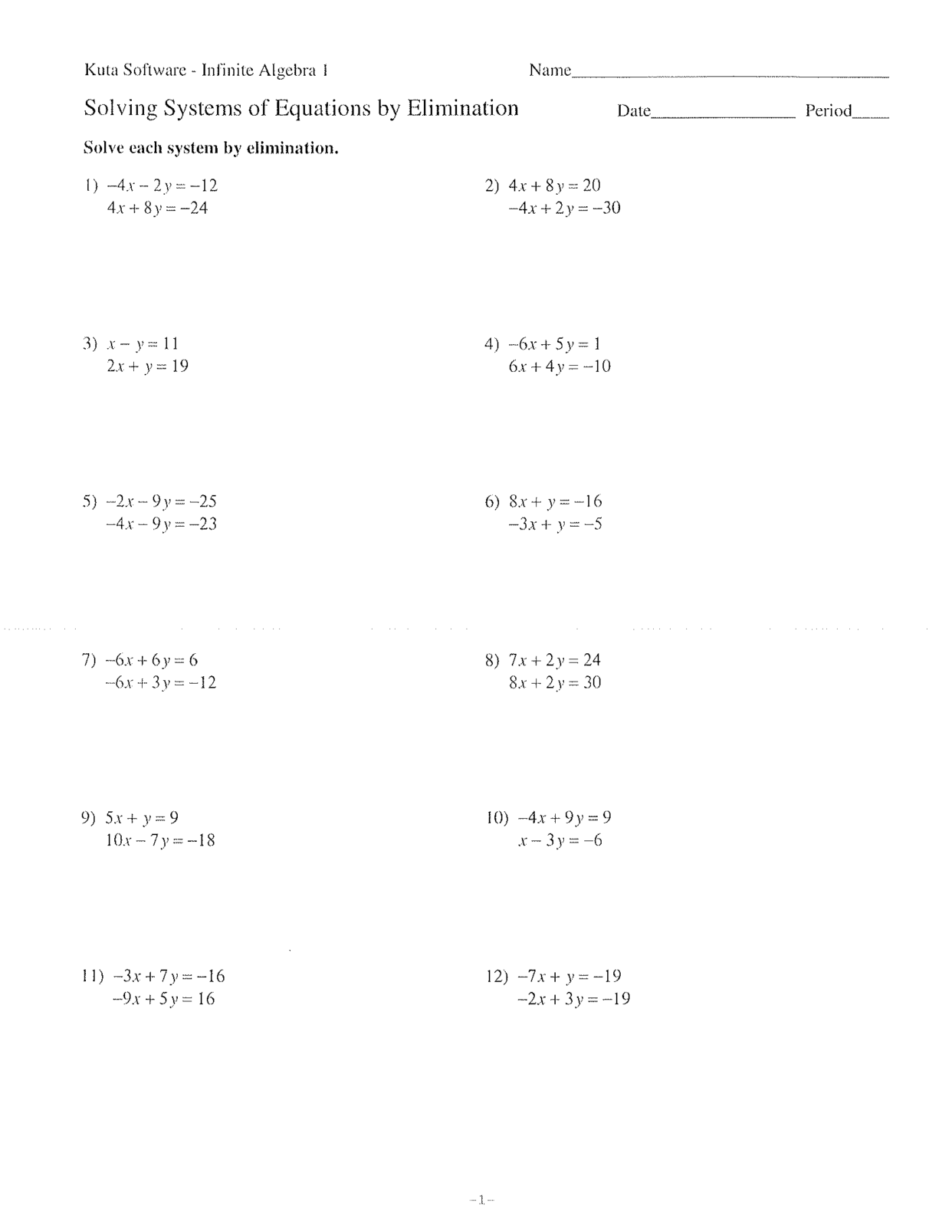 Systems of Equations | The Learning Connection