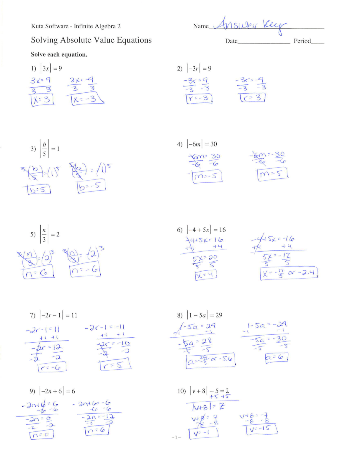Absolute Value The Learning Connection