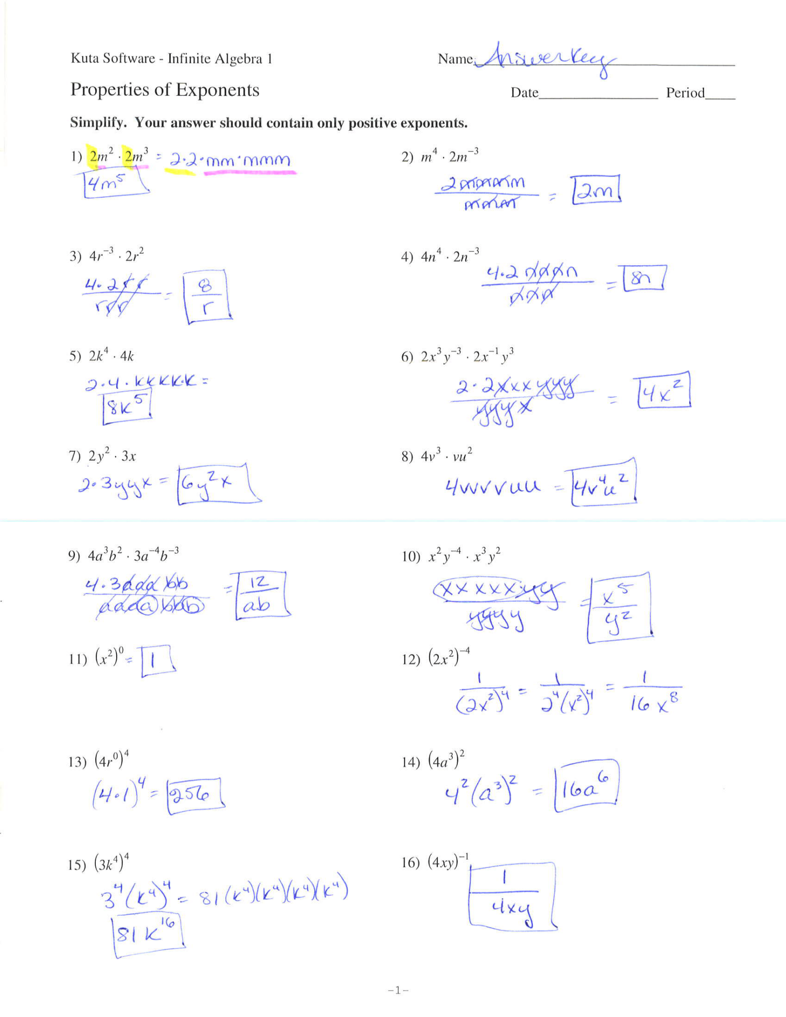 problem solving integer exponents