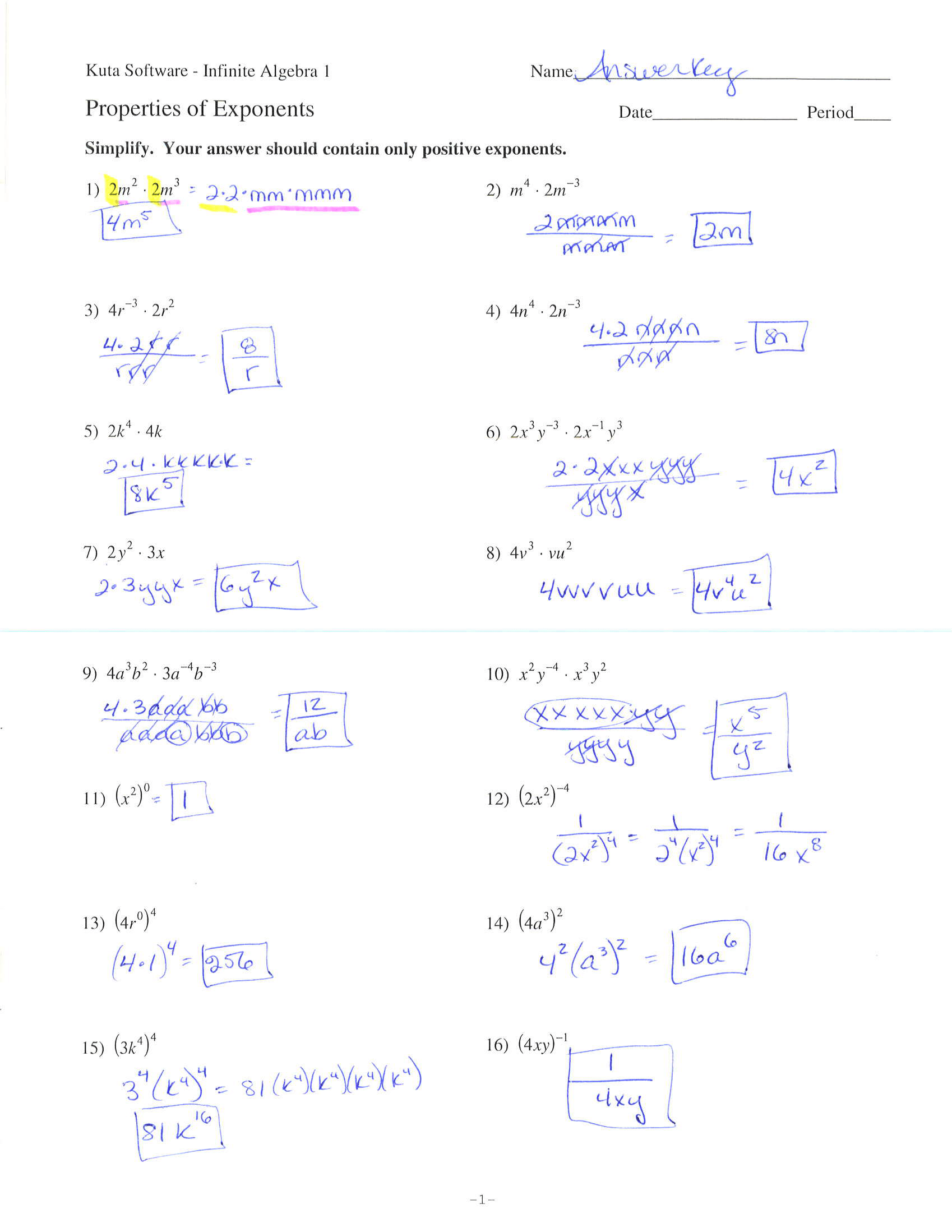 pre ap algebra 2 homework #9 1 rational exponents answers