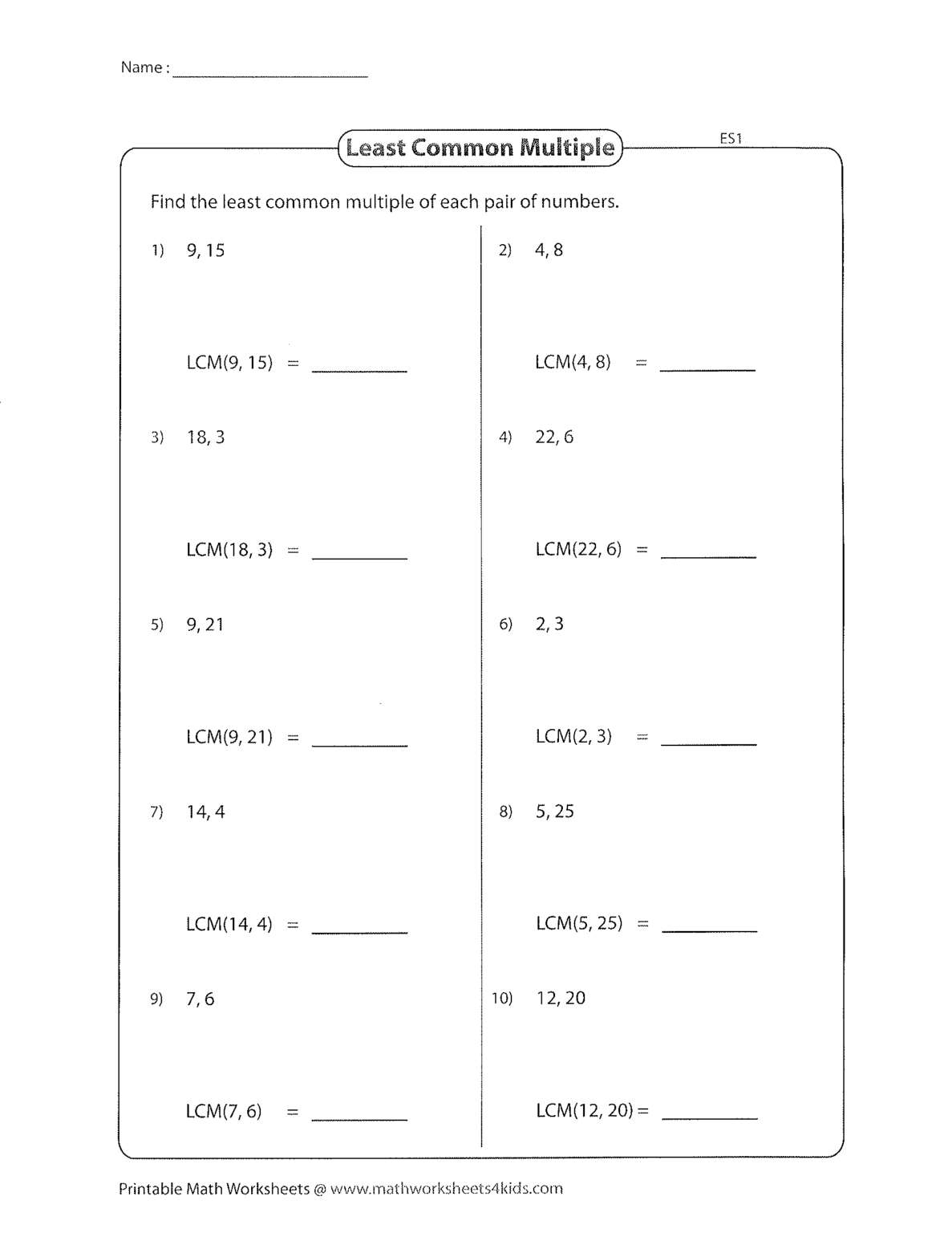 what is the least common multiple of 2 4 and 9 answer