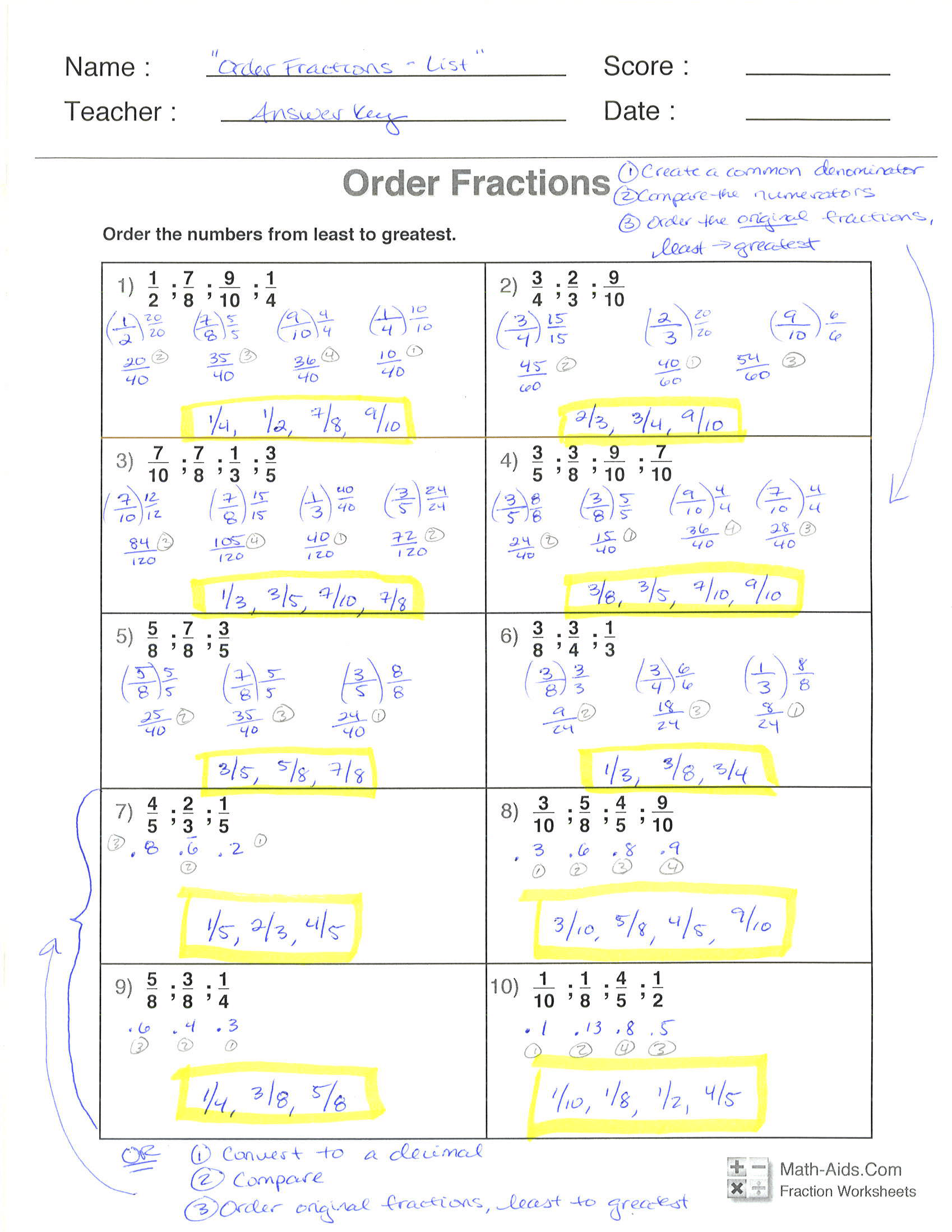 order of operations with fractions calculator