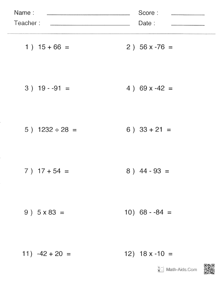 Operations on Whole Numbers | The Learning Connection