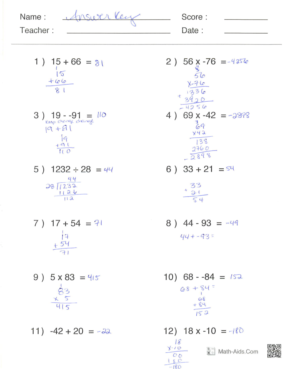 Operations on Whole Numbers | The Learning Connection