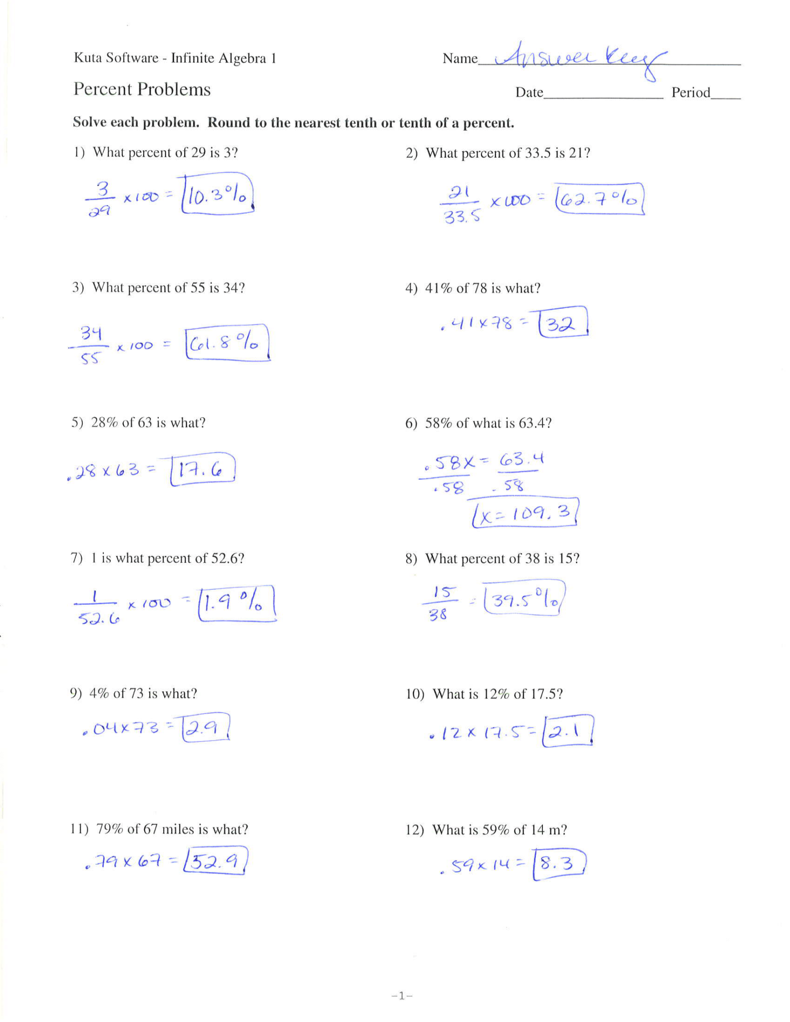 Percentages | The Learning Connection